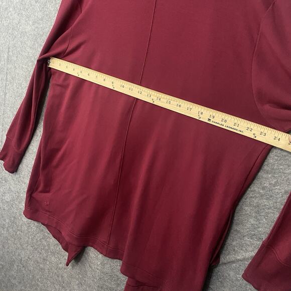 Athleta Pranayama Restore Wrap Top Sz‎ L Red Pockets Open Stretch Athleisure - Picture 7 of 7